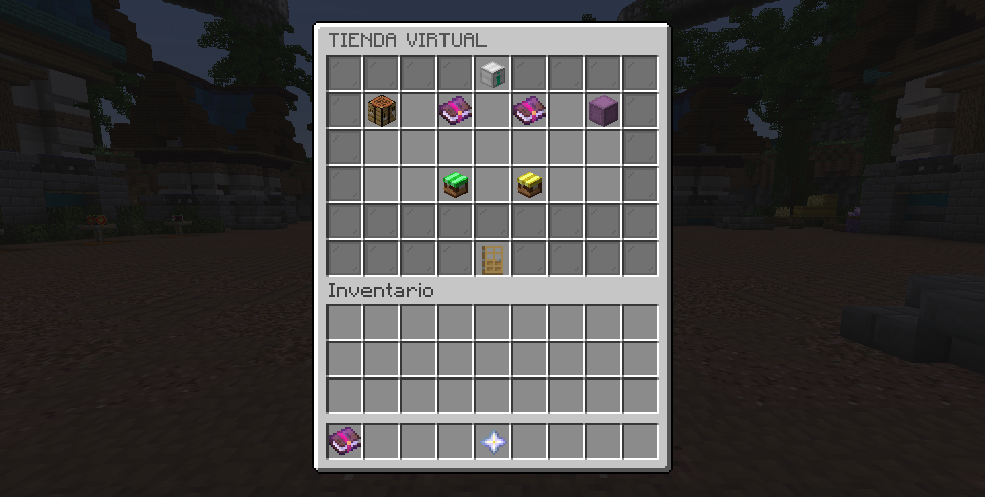 Virtual store main menu design