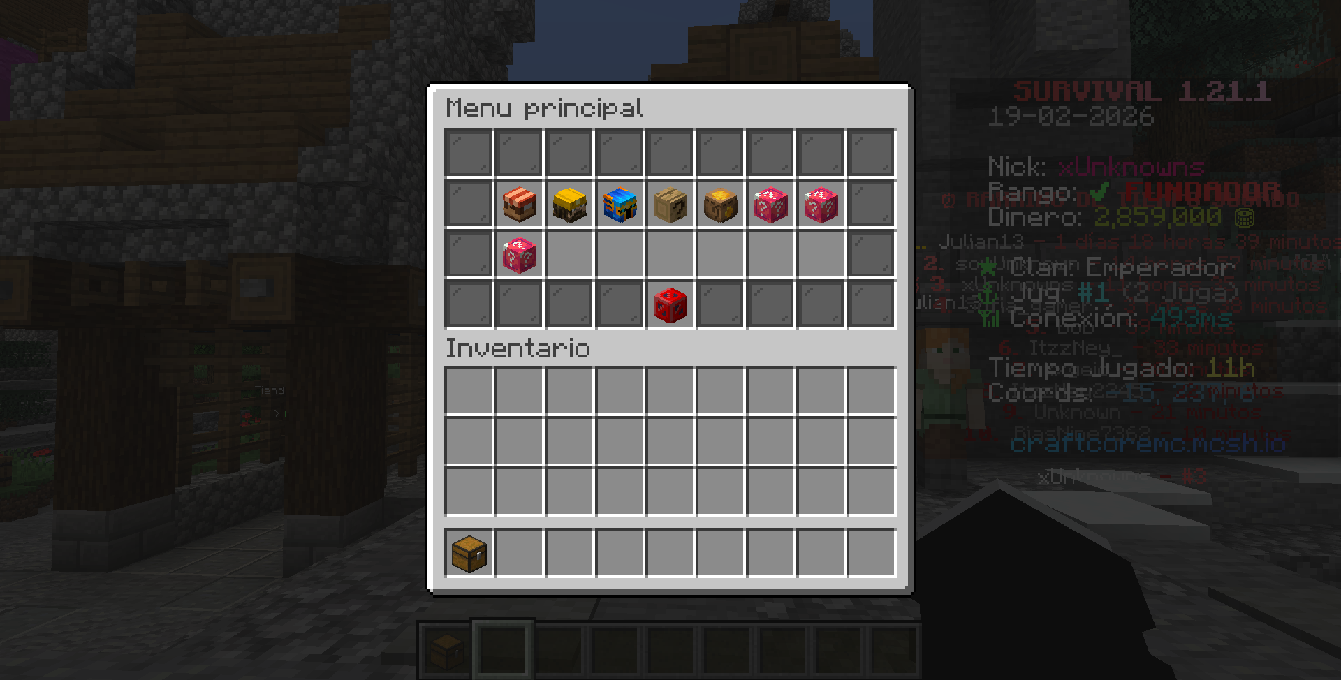Warps menu